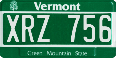 VT license plate XRZ756