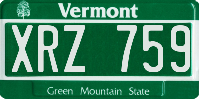 VT license plate XRZ759