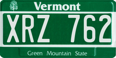 VT license plate XRZ762