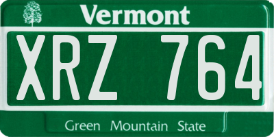 VT license plate XRZ764