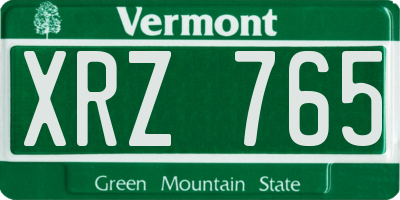 VT license plate XRZ765
