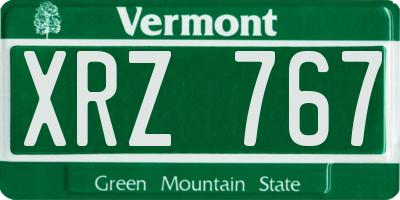 VT license plate XRZ767