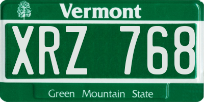 VT license plate XRZ768