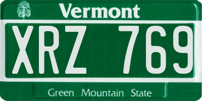 VT license plate XRZ769