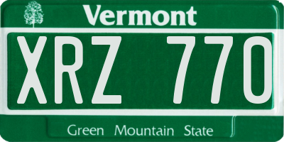 VT license plate XRZ770