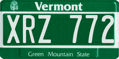 VT license plate XRZ772