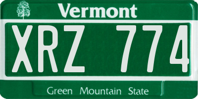 VT license plate XRZ774