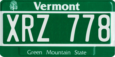 VT license plate XRZ778