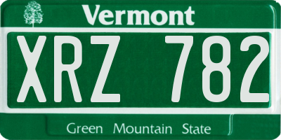 VT license plate XRZ782
