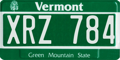 VT license plate XRZ784