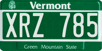 VT license plate XRZ785