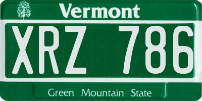 VT license plate XRZ786