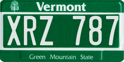 VT license plate XRZ787