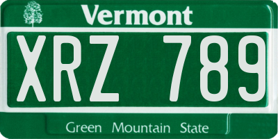 VT license plate XRZ789