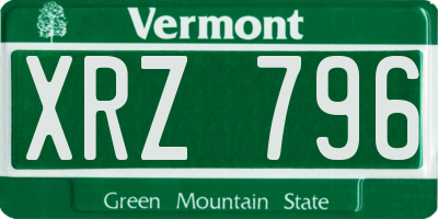 VT license plate XRZ796