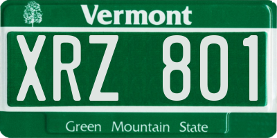 VT license plate XRZ801
