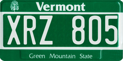 VT license plate XRZ805