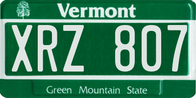 VT license plate XRZ807