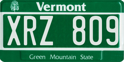 VT license plate XRZ809