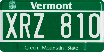 VT license plate XRZ810