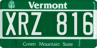 VT license plate XRZ816