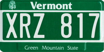 VT license plate XRZ817