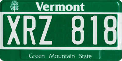 VT license plate XRZ818