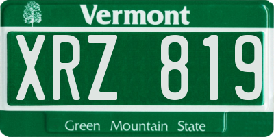 VT license plate XRZ819