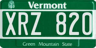 VT license plate XRZ820