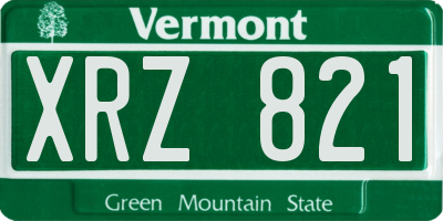 VT license plate XRZ821
