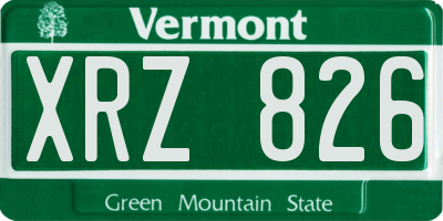 VT license plate XRZ826