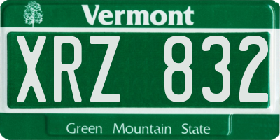 VT license plate XRZ832