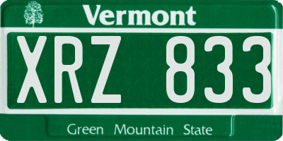 VT license plate XRZ833