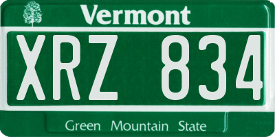 VT license plate XRZ834