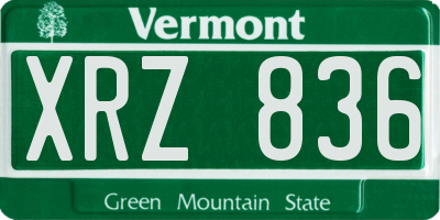 VT license plate XRZ836