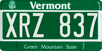 VT license plate XRZ837