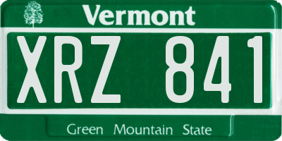 VT license plate XRZ841