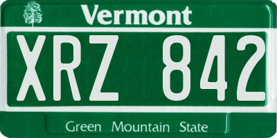 VT license plate XRZ842