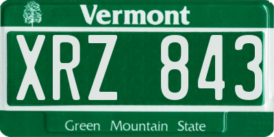VT license plate XRZ843