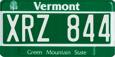 VT license plate XRZ844