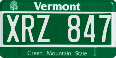 VT license plate XRZ847