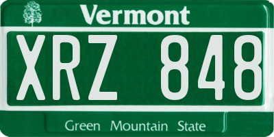 VT license plate XRZ848