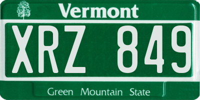 VT license plate XRZ849