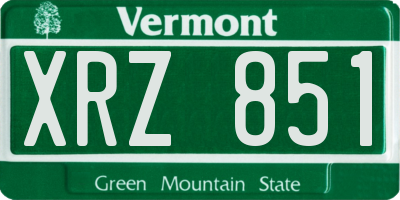 VT license plate XRZ851