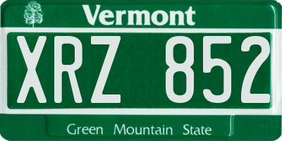VT license plate XRZ852