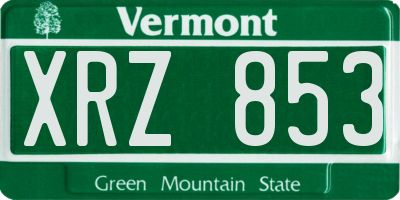 VT license plate XRZ853