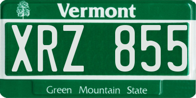 VT license plate XRZ855