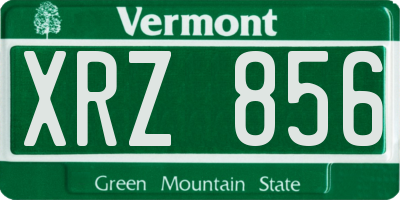 VT license plate XRZ856
