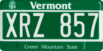 VT license plate XRZ857