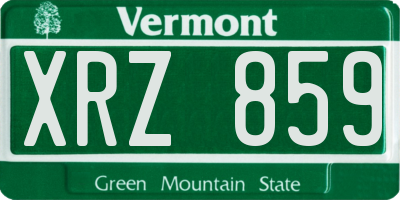 VT license plate XRZ859
